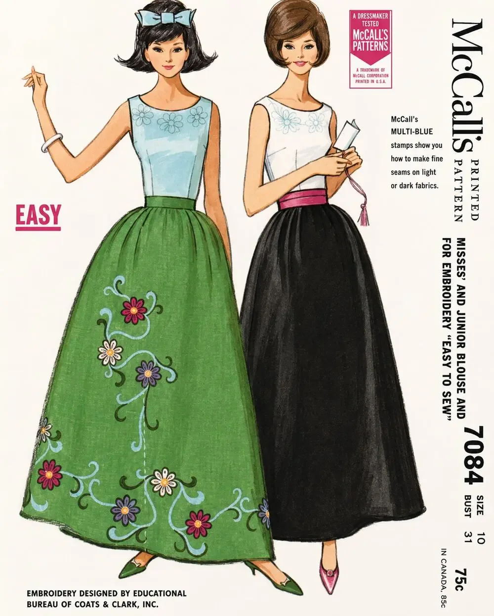Rare Vintage 1963 McCalls 7084 Evening Dress Sewing Pattern Size 10 Bust 31 UC